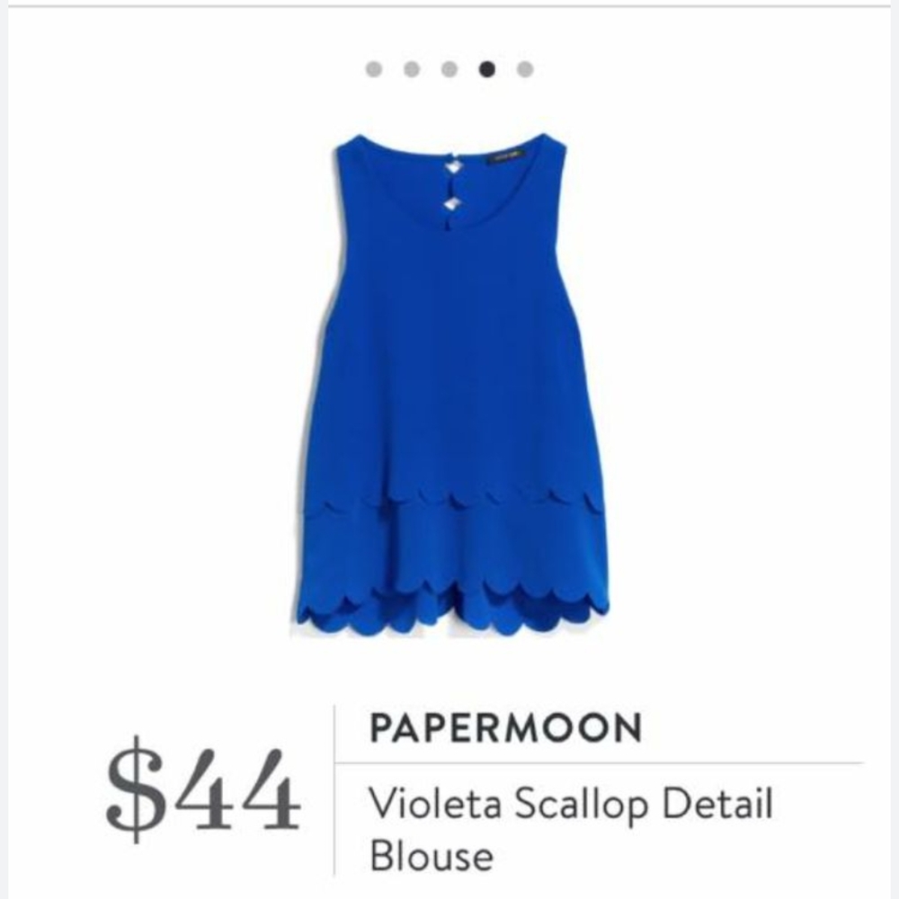 Papermoon Blue Scallop Detail Blouse